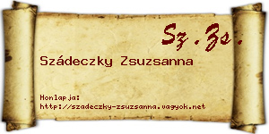 Szádeczky Zsuzsanna névjegykártya