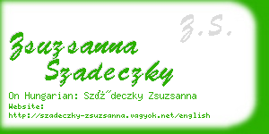 zsuzsanna szadeczky business card
